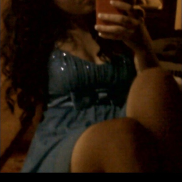 Glittery Blue Grad Dress - Picture 5 of 6